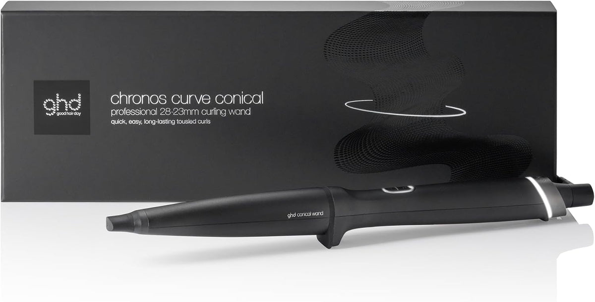 Fer à boucler, 28mm, Conique, 23mm, 185°C, Fer à friser Professionnel 28mm, ghd, Boucleur Chronos Curve Conical Wand