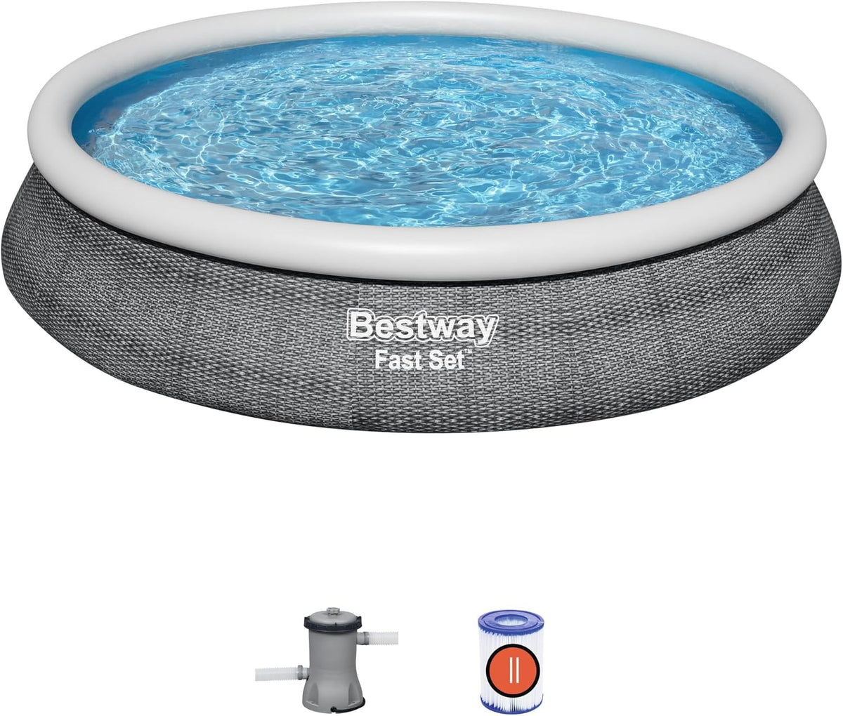 Piscine gonflable, 457 × 84 cm, Bestway, 9, 677 L, 2006 L, 9677 L, 84cm, 15' x 33'/4.57m x 84cm Pool Set