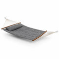Hamac en tissu gris avec barres en bois