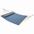 Hamac double en tissu avec barre en bois bleu