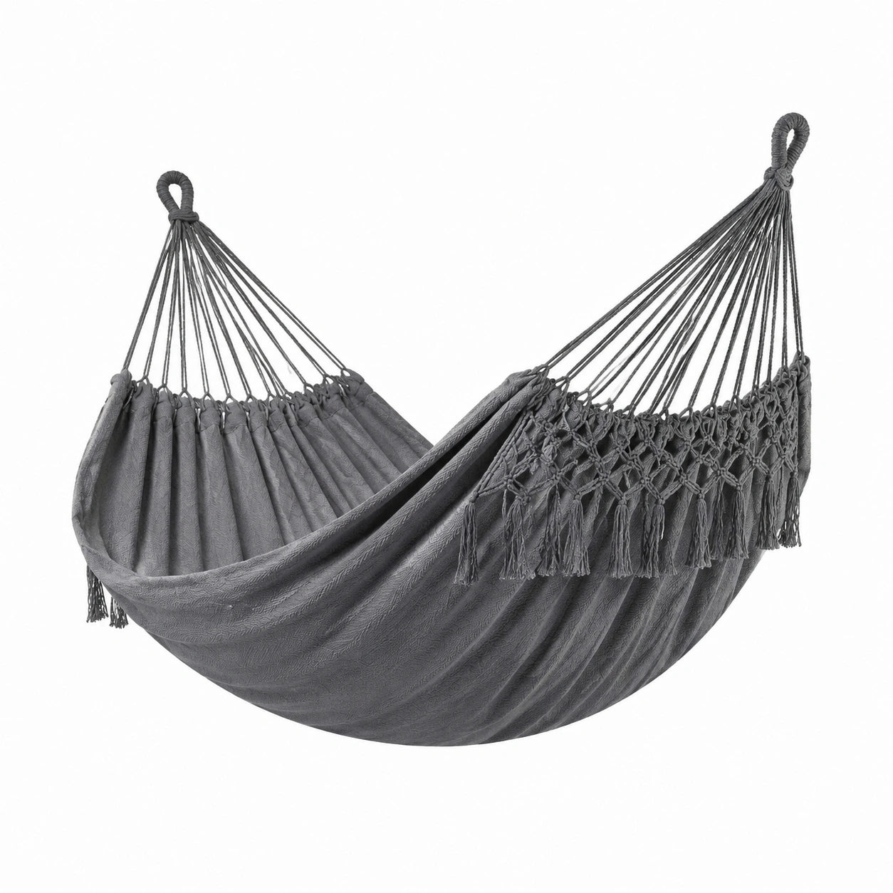 Hamac en coton gris 200 cm x 150 cm