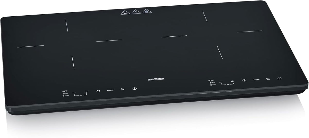 Plaque de cuisson Severin, Plaque en revêtement vitrocéramique avec thermostat réglable jusqu'à 240°C, 3 400 W, 22 cm, 10 niveaux, DK 1033, noir