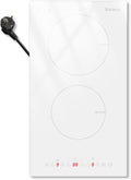 Karinear Plaque de cuisson, 520 × 290 × 61 mm, réglable, acier inoxydable, 490 × 270 mm, 9 niveaux, 3500W, minuterie, verre