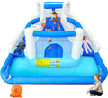 DIYJOTOFUN Châteaux gonflable, Parc de jeux d'eau gonflable avec toboggan d'eau, 370 × 314 × 185 cm, château rebondissant d'extérieur pour enfants