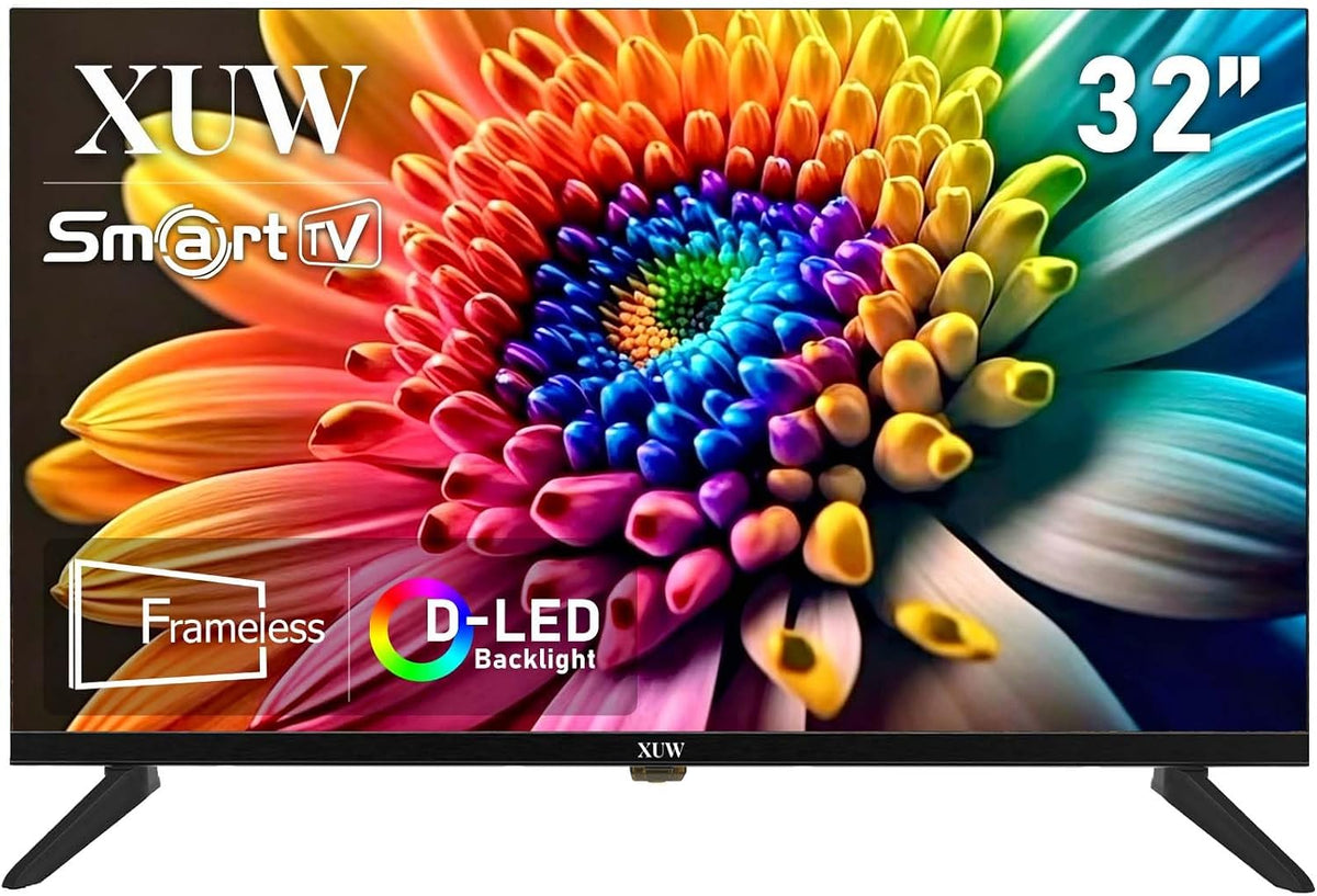 Téléviseur XUW DVB-T2 RJ45, interface HDMI USB DVB-T2/S2 RJ45, 32 pouces, grand écran pour salon, éclairage LED, rétro-éclairage D-LED