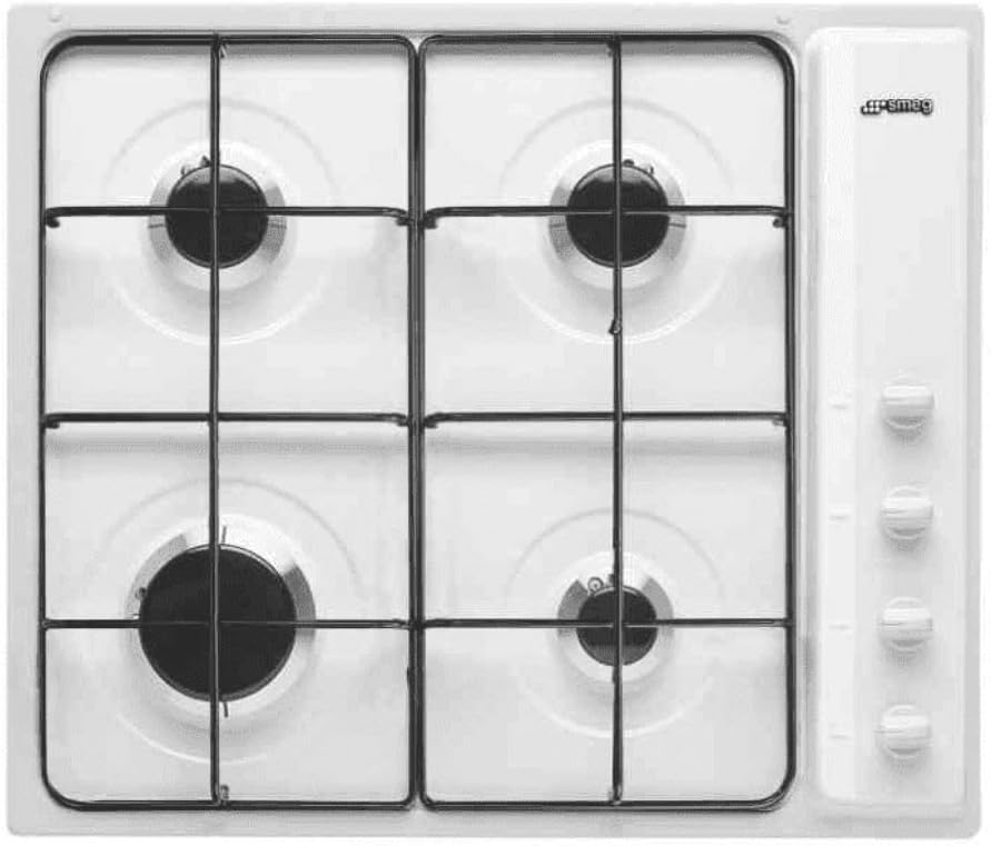Smeg S64SB Plaque de cuisson, 560 mm, 7600 W, 1 W, 240 V, 120 cm, 3, 10 kW, 1, 80 kW, 1, 10 kW, 60 Hz, Blanc