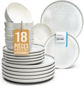 Lave-vaisselle, 18 pièces pour 6 personnes, PURE LIVING INTERIOR DESIGN, Service de table en grès Ibiza, Vaisselle méditerranéenne Pure Living