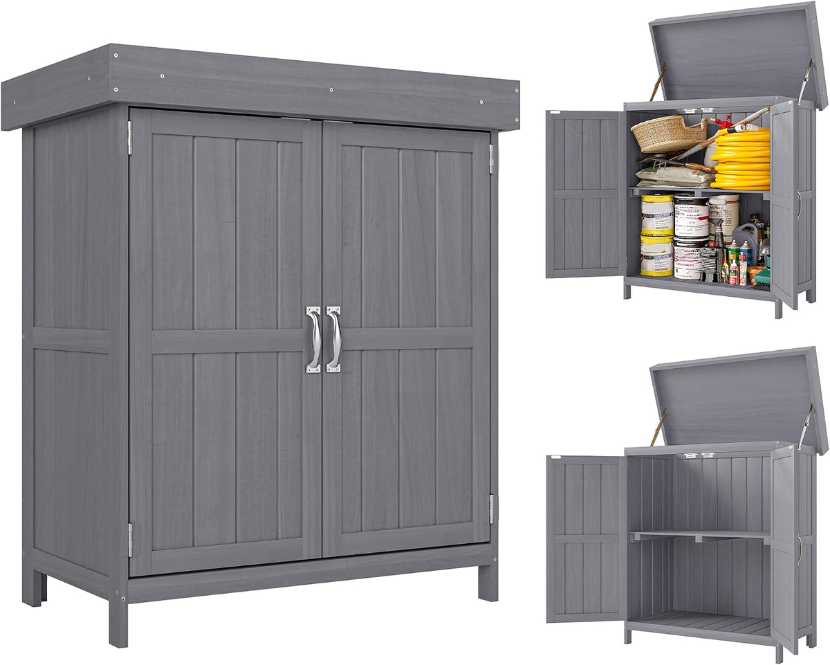 Abri de jardin, 74 × 43 × 88 cm, Outsunny, 2 niveaux, 74L, 43l, 65L, 33, 5l