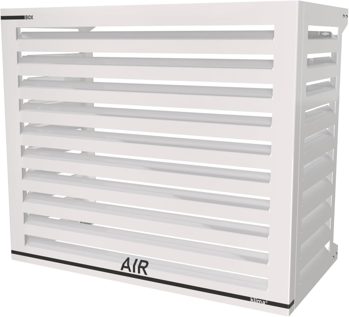 Climatiseur, acier inoxydable, réglable, 90 × 70 × 49 cm, Box Air Klima, 82 × 67 × 51 cm, 55 cm, 6 cm, 9 kW, Cover Clima Blade S Blanc
