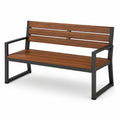 Banc de jardin en bois de teck et acier marron/noir