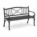 Banc en métal noir 122 cm pour extérieur