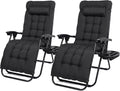 Bain de soleil, Chaise Longue Pliante 2 en 1 avec Coussin Amovible, Todeco, Lot de 2, pliable, réglable, Noir