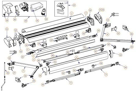 Mecatechnic Quincaillerie, 500 cm, Bras Complet Gauche pour Stores Omnistore 300 à 500 cm cm Thule 6300