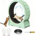 Escalier, Roue d'exercice pour Chat en Bois silencieuse, 12 mm, Acekool, 12mm, Finition en Bois Naturel, Tapis Roulant d'intérieur pour Chat