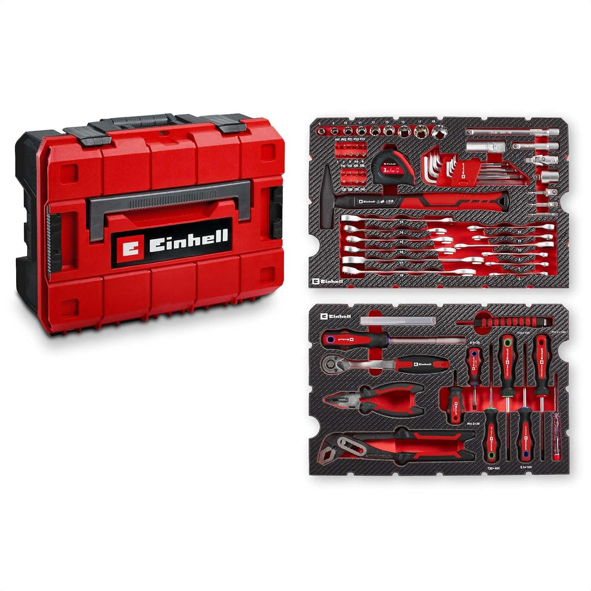 Einhell Accessories Ensemble d'outils, 17 mm, Einhell E-CASE 80 pièces coffret à outils