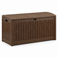 Coffre de rangement extérieur en résine marron