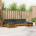 Canapé YNGBHFNOP, 8 cm, Salon de jardin modulaire en acacia massif, Mobilier Lot 6 pièces