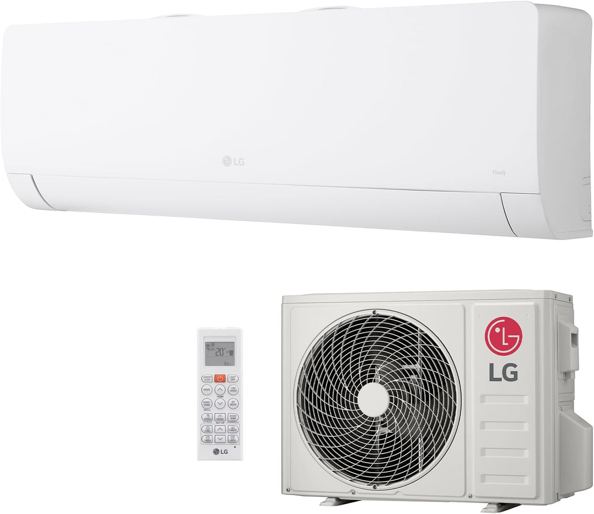 LG WZ09 WZ09AWN Climatiseur, Système de Climatisation 9000 Btu avec Pompe à Chaleur, 781 × 274 × 197 mm, 6, 35 mm, 9, 52 mm, 27 dB, 2, 5 kW, R32