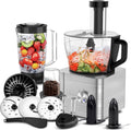 Robot multifonctions SNDOAS, 1100 W, 3.2 L, 1.5 L, 3 modes, 3 vitesses, 1100 W Robot Culinaire, Bol Mélangeur 3.2 L, Robot Mixeur 1.5 L, Argent