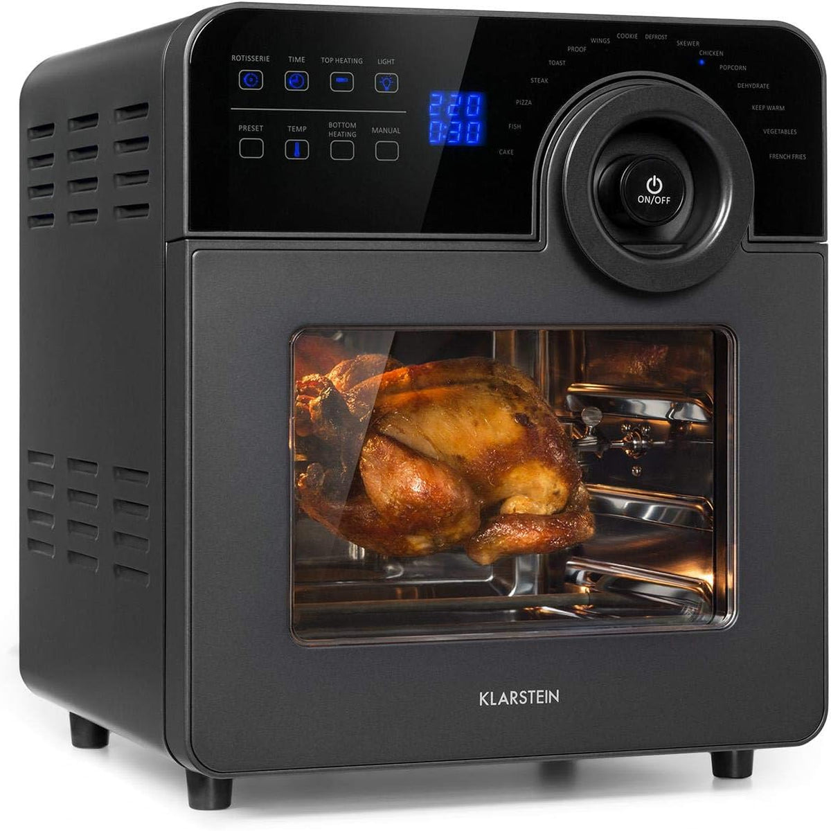 KLARSTEIN Friteuse sans huile, acier inoxydable, 1700 W, 14L, 220 °C, 16 programmes, volume de 14L, durée: environ 10h, thermostat: 50-220 °C