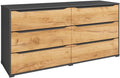 Commode, 160, 2 × 77, 6 × 48 cm, Vicco, 160 cm, 78 cm, 16 mm, 48 × 77.6cm, Chêne doré