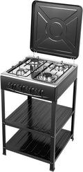 Plaque de cuisson TAPMING, 49 × 49 × 79 cm, Pour camping, 4 brûleurs, Four à gaz à 4 brûleurs, pose libre, Cuisinière à gaz naturel autoportante