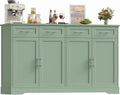 Buffet, 150 cm Meuble Cuisine avec 4 Tiroirs 4 Portes, HOCSOK, 150 × 40 cm, 150 × 92 × 40 cm, Vert