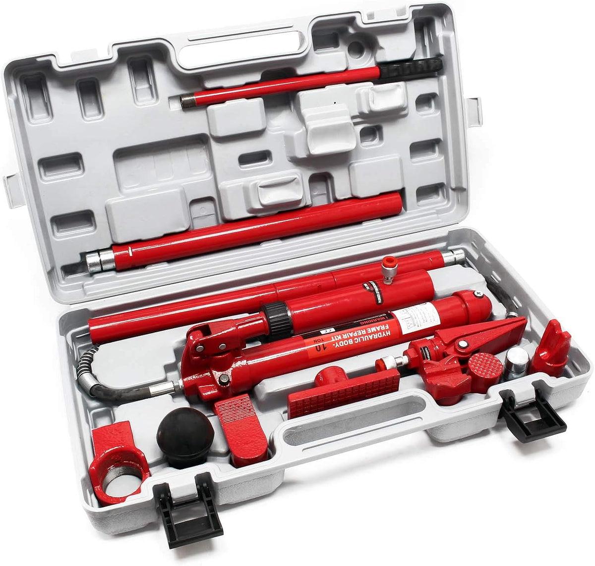 WilTec Outil de réparation carrosserie, Kit de redressage hydraulique Force de Pression de 10 t, Presse pour débosseler Les Voitures, portable