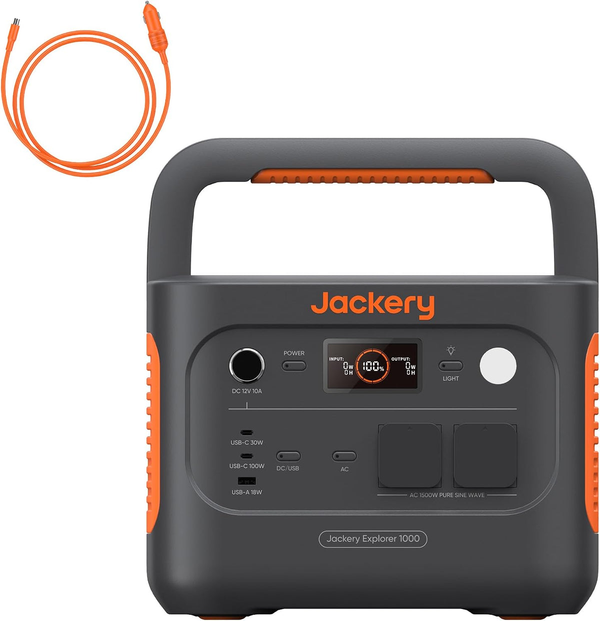 Station électrique, 32.7 × 22.4 × 24.7cm, éclairage LED, Jackery, 1500W, 3000W, 1070Wh, 11kg, portable