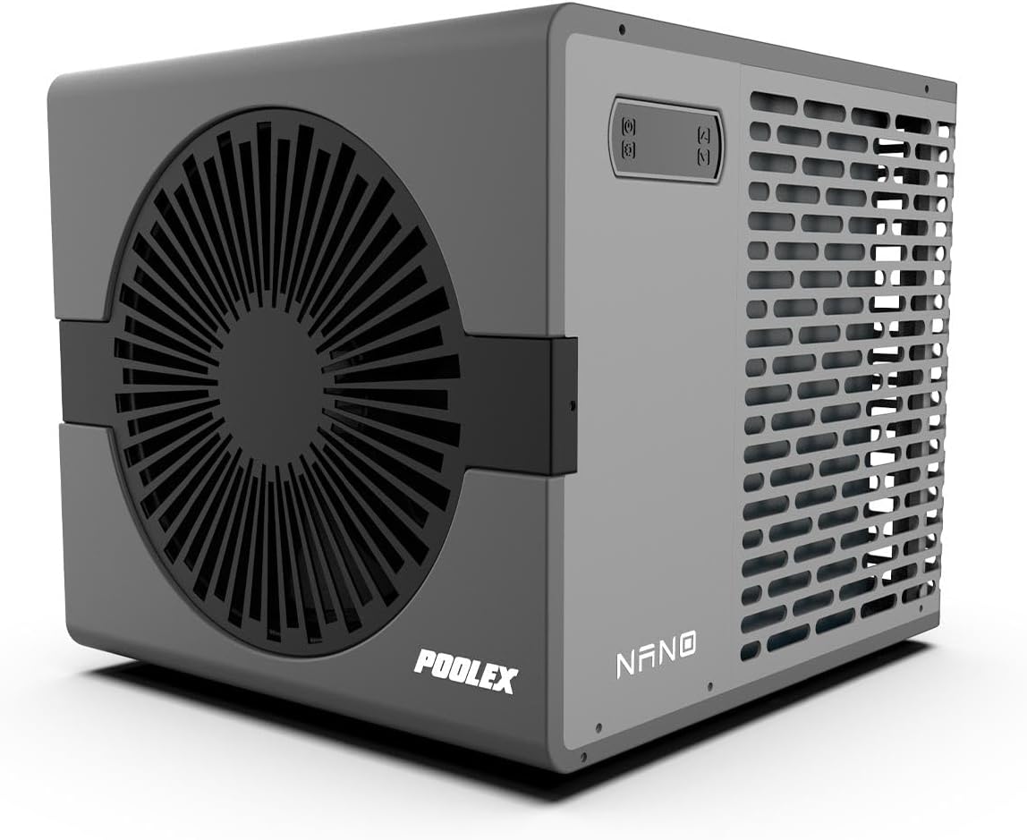 POOLEX Pompe à chaleur pour piscine, 48 dB, Wi-Fi, Chauffe l'eau, prêt à l'emploi, 5 kW, 10°C, Nano B5, Ultra-compacte, Silencieuse