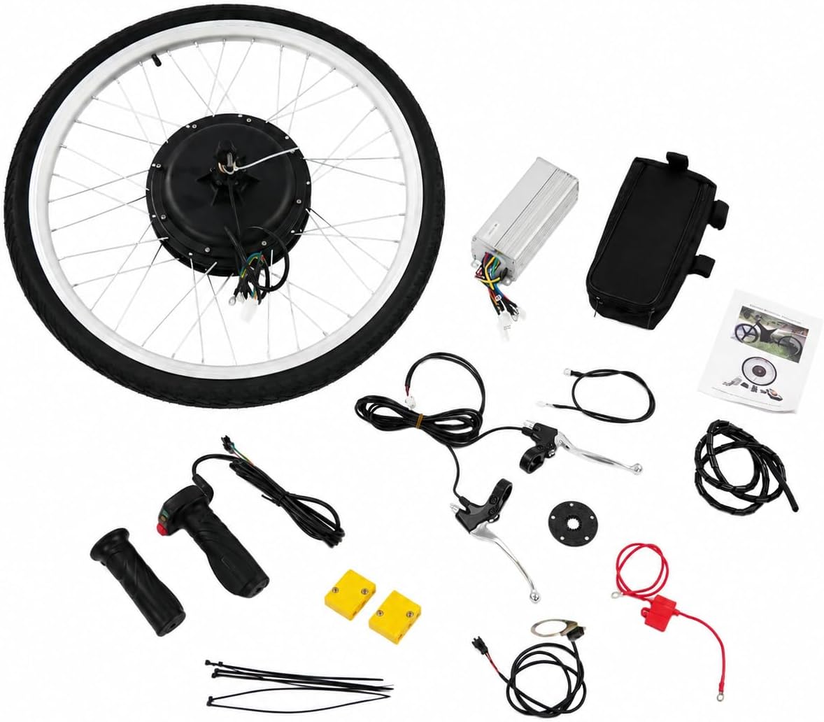 XYCHAO Kit d'entraînement, 26 pouces, réglable, 1000 W, Kit Conversion Vélo 26' 48V 1000W Roue Arrière 50km/h