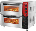 crosson Four à pizza, réglable, acier inoxydable, 19 pouces, Minuterie 30 Min pour Intérieur, 50 × 50CM, 350°C, 6000W, 500 × 500 × 12mm, verre