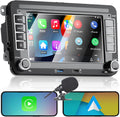 Liulbobu Autoradio, 7 Pouces sans Fil Carplay & Android Auto, 9 pouces, 100 W, Bluetooth, Puissance élevée/Bluetooth/FM/AM Radio/USB/DSP/RDS/SWC