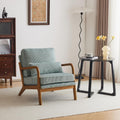 Fauteuil Bonnlo, Chaise d'Appoint Relaxation avec Cadre en Bois, 65 × 80 × 78 cm, Siège Confortable pour Salon, Chambre, Terrasse, Bleu