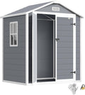 Abri de jardin, 2 Portes, Outsunny, 183L, 134l, 163L, 114l, 2 Portes 1 fenêtre et 1 Grille d'aération, Gris, Toit en Pente