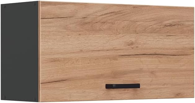 Vicco Rangement colonnes, réglable, 80 cm, Elément Haut de Cuisine R-Line, 40 cm, 31 cm, 16 mm, Chêne doré/Anthracite 80 cm