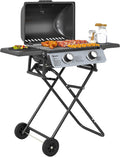 Barbecue, 5, 6 kW, pliable, acier inoxydable, Outsunny, 2 Brûleurs, 101L, 50l, 102L, 49l, 36l, 22l, 2, 8 KW, portable