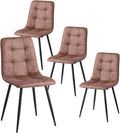 Chaise HJhomeheart, avec Pieds en Métal, réglable, Idéales pour Les Chambres, sans Accoudoirs, Confortables, en Cuir Imperméable, Marron Clair