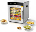 Déshydrateur, acier inoxydable, Pour Viande Séchée, éclairage LED, 800 W, HAKKA FOOD PROCESSING, Légumes, 30 °C, 90 °C, 10 Plateaux, réglable