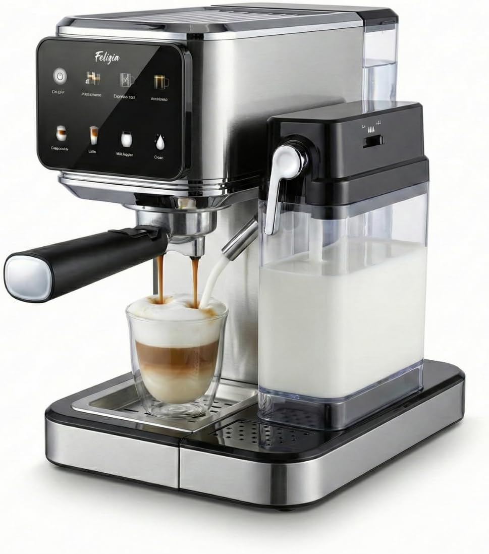 Machine à café XSQUO Useful Tech, 1 L, acier inoxydable, 1350 W, commande tactile