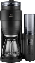 Cafetière filtres, 33, 7 × 28, 3 × 50, 7 cm, avec Moulin à grains Intégré & Verseuse Isotherme, verre, Melitta, capacité 10 tasses, minuterie