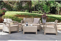 Salon de jardin, réalisé avec Finition tressée, 128 × 70 × 79 cm, Keter, 75 × 70 × 79 cm, composé de Deux fauteuils, canapé et Table Basse