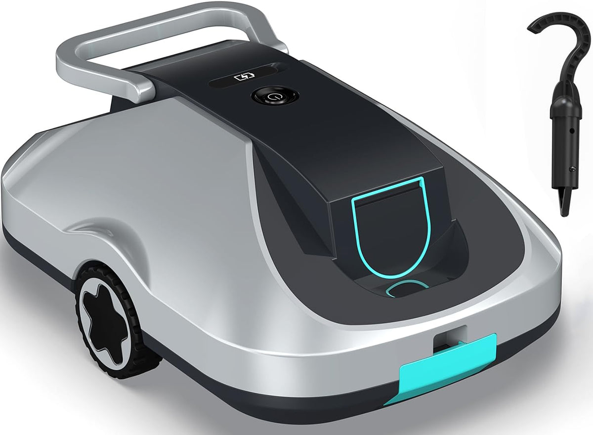 Bocxi Robot de piscine, 200Min, Compact et portable pour Piscines Hors Sol 232 m2, 4 500 mAh, 200Min d'Autonomie, Retour Automatique