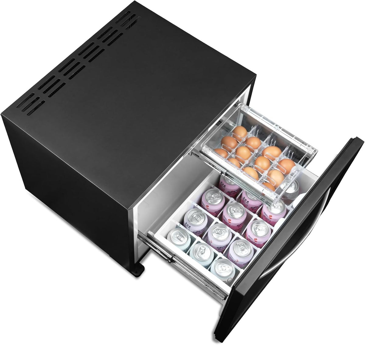 Smad 55x50 8x42cm Mini réfrigérateur, 55 × 50, 8 × 42 cm, réglable, Frigo Tiroir Camping Car, 55 × 50, 8 × 42cm, 45L, 12V, 15°C, 220V