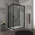 Kiamami Valentina Cabine et parois de douche, verre, 100 CM, 190 CM, 80 CM, 6 mm, 2 cm, 2 portes