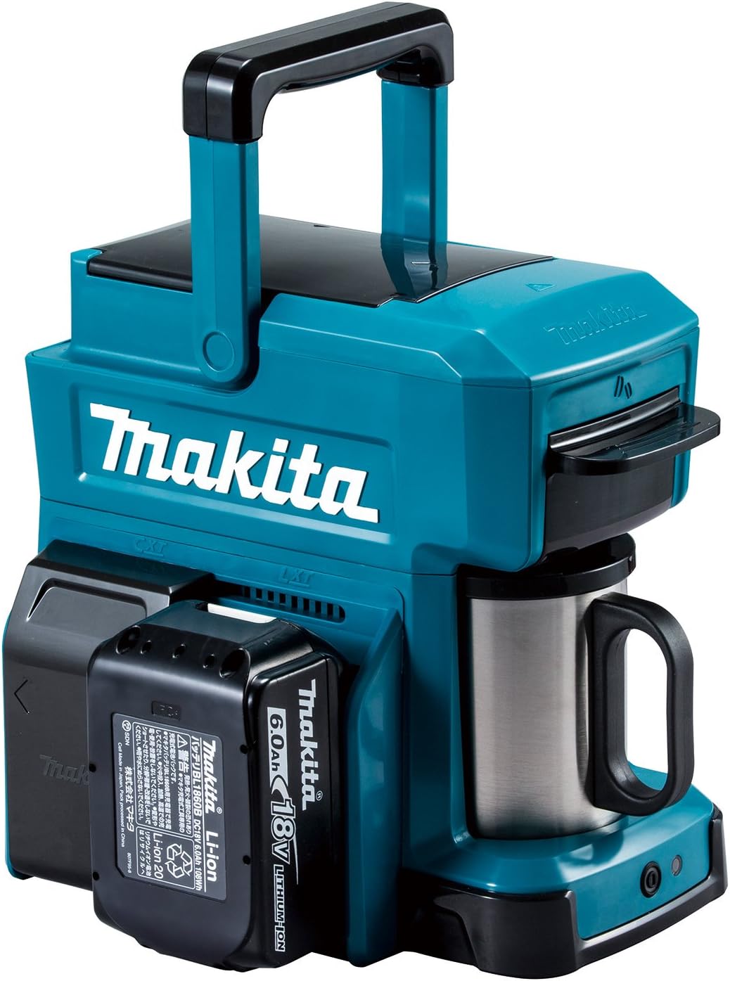 Cafetière, acier inoxydable, 218 mm, Makita, 10, 8 V, 14, 4 V, 18 V, 240 ml, 120 ml, 4, 0 Ah, 260 ml, 520 ml, 6, 0 Ah, 640 ml, 160 ml, CM501DZ, bleu