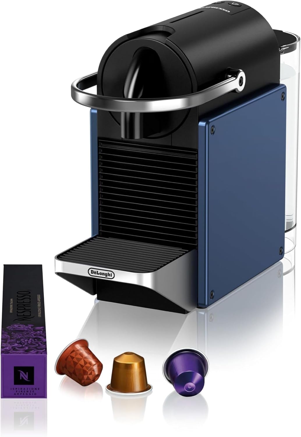 Machine à café, EN127, Nespresso, Mode ECO, 1260W, De'Longhi De'Longhi Pixie EN127.BL, Pression 19 Bar, Espresso et Café Lungo, Design Compact
