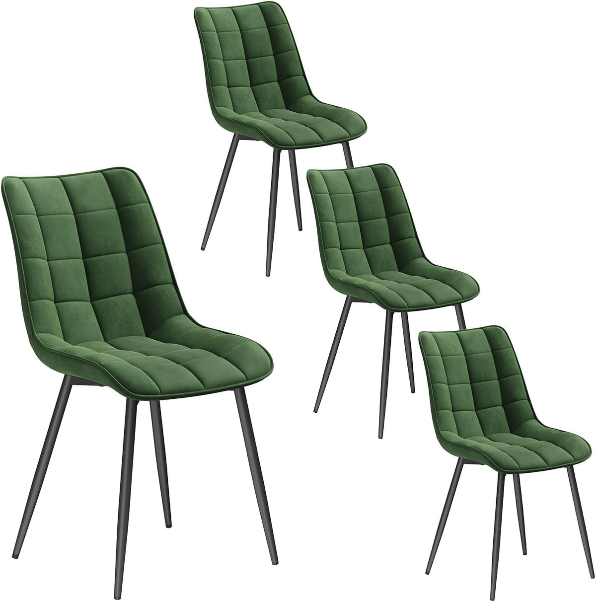 Chaise, 46 × 40, 5cm, WOLTU, 85, 5cm, 46, 5cm, 38, 5cm, 150kg, Velours, Vert Foncé