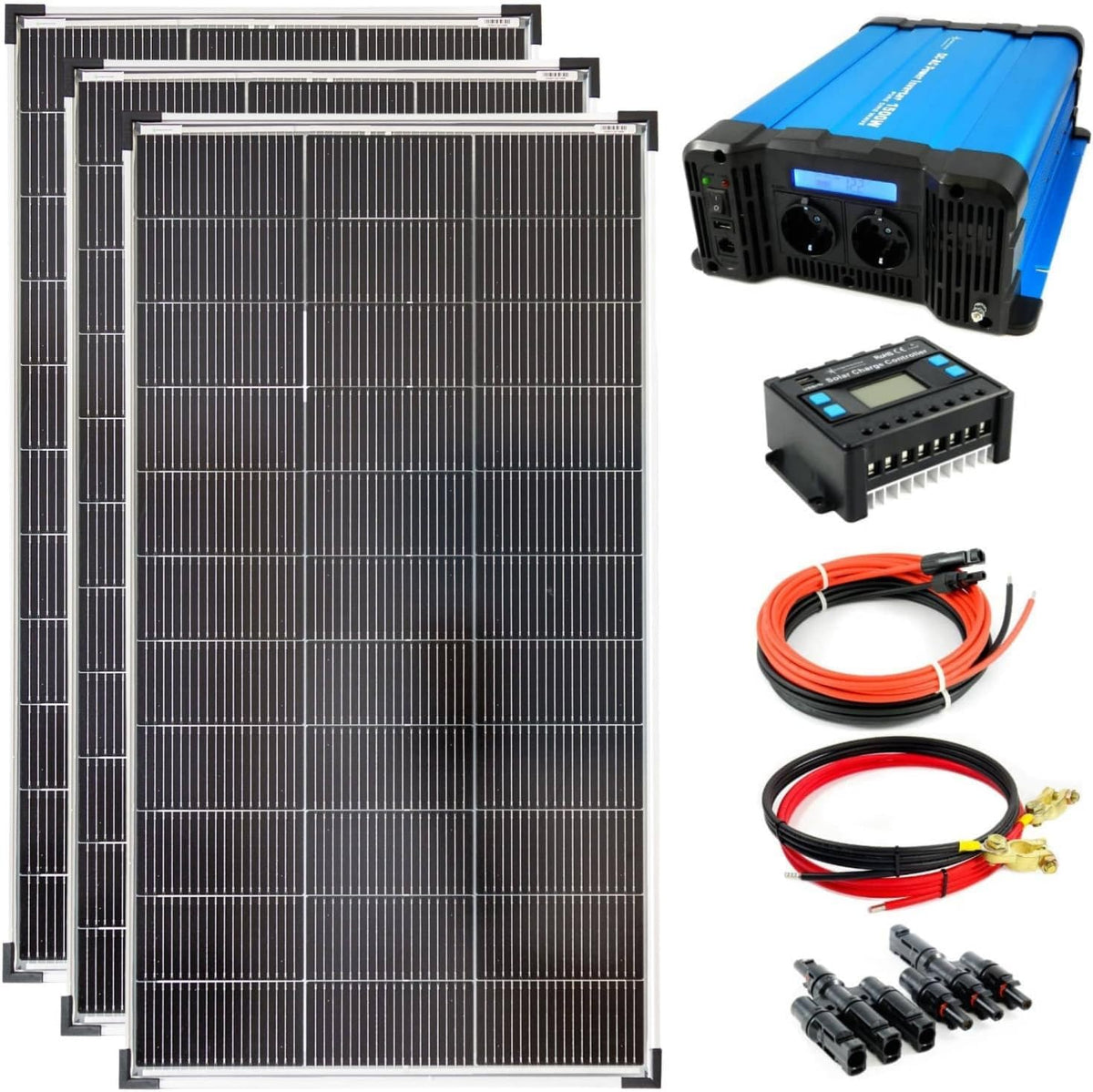 Système hors réseau, 120 W, réglable, solartronics, 1500 W, 1070 × 585 × 35 mm, 12 V, 18 V, 230 V, 24 V, FS1500D12V, portable