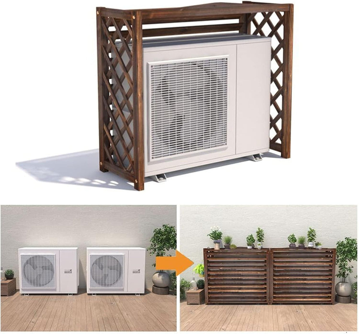Climatiseur, étagère décorative pour Plantes, 80 × 32 × 70cm, Stores résistants aux intempéries